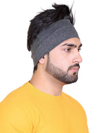 Gajraj Wide, Moisture Wicking and Non-Slip Exercise Workout Cotton Headband for Men and Women (Coal Grey)