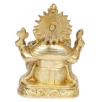 ARTVARKO Brass Sitting Ganesha Ganpati Idol for Gift Ganesh Big Size Murti Home Décor Shop Entrance Height 6.5 Inches