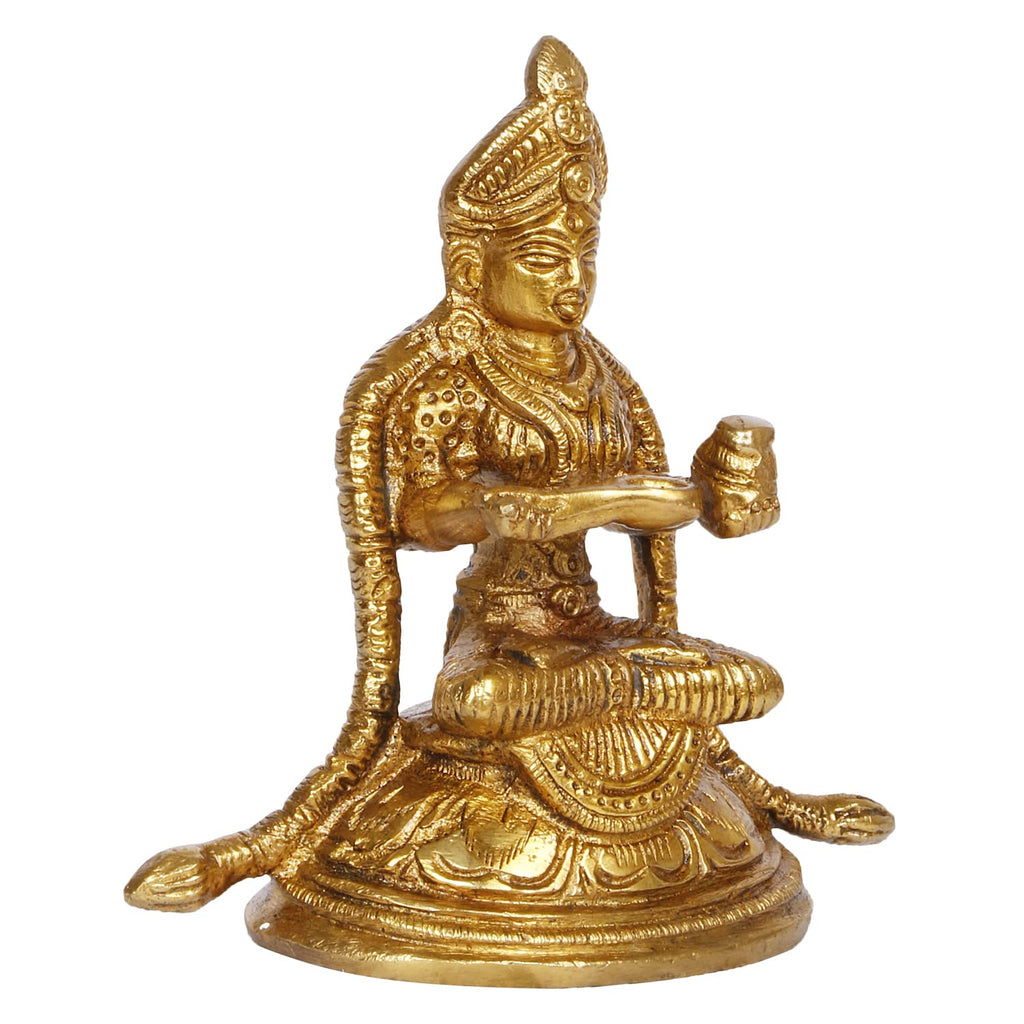 ARTVARKO Brass Annapurna Devi Idol Goddess of Food Anapurna Devi Murti Statue Height 4 Inches