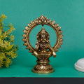 ARTVARKO Brass Lord Ayyappan Ayyappa Sabarimala Swamy Statue Idol Sculpture Blessing for Puja Home Health & Wealth Gold Color 5.25 Inch