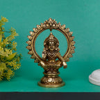 ARTVARKO Brass Lord Ayyappan Ayyappa Sabarimala Swamy Statue Idol Sculpture Blessing for Puja Home Health & Wealth Gold Color 5.25 Inch