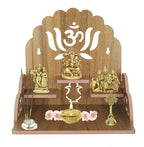 Om Shree Fully Handmade Beautiful Wooden Home and Office Temple/Pooja Mandir(28 x 28 x 26 cm) (Brown 6)