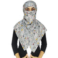 Switchon Rayon Anti Pollution Full Face Scarf UV Sun Rays Protection Scarf For Women - Free Size (Grey Multi) For Female