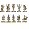 ARTVARKO Fine Brass Dashavtar Lord Vishnu Ten Incarnations Avatar Set Dashavatara Murti Light Weight 2.5 Inch