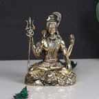 ARTVARKO Brass Lord Shiva Statue God Bholenath Shiv Shankar Idol Showpiece for Pooja Home Office Temple Decor Gift 4 Inch