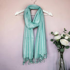 STOLE STUDIO Elegant Luxurious Sequence Viscose Stole Scarf (Sea Green)