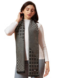 Ravaiyaa - Attitude is everything Reversible Wool Scarves Women Neck Wraps Muffler Winter Wool Scarf (Grey Checks)