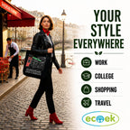 ECOEK Stylish Canvas Tote Bag for Women, Reusable Trendy Zipper Handbag with Pocket, Lightweight Aesthetic Cotton Tote for College, Office, Travel & Daily Use-Shakespeare Black