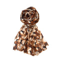FAHABO Digital Print Mal Mal Cotton Scarf for Women – Soft, Lightweight Hijab & Stole with Tassels | Head/Neck Wrap Size: 71 L x 33 W (Gingerbread Brown)