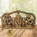 RCI Handicrafts Metal Laxmi Ganesh Saraswati Idol Gold Plated Showpiece Statute Gift (Gold, Lgsgld)