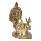 ARTVARKO™ Big Brass Gajlakshmi Gaj Lakshmi Oil Diya Laxmi Deepam for Home Decor Pooja Decorative Deepak Diwali Puja Wedding Gift Mandir Temple 7 Inch
