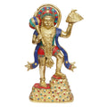 ARTVARKO Hanuman ji Idol with Gandhmardn Hill Brass Bajrang Bali Sankat Mochan Dronagiri Sumeru Hill for Home Decor Office Entrance Temple Mandir Pooja Puja 14.5 Inch
