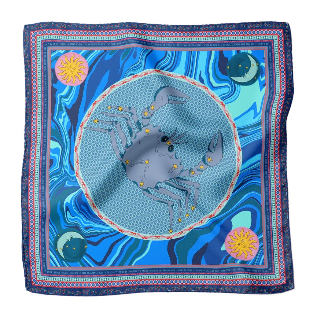 ULOS Women's Zodiac Signs Print Satin Scarf - Neck Scarf (Square) (22x22) (12 Designs)