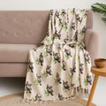 DMAASA 100% Cotton Handblock Print 50x70 Inch Sofa Throw for Couch Breathable. Lightweight & Decorative Living Room Blanket (Koala with Plant Print) Kafalo