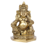 ARTVARKO™ Brass Lord of Treasure Wealth Maharaj Kuber Murti Statue for Tijori Locker Money Safe Kubera Idol for Maha Dosh Nivaran Prosperity Home Décor (6.5x5x9.5 cm)