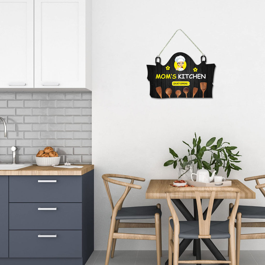 Artvibes Mom's Kitchen Printed MDF Wooden Wall Art For Cafe | Kitchen | Restaurants | Quotes Decor Item | Kitchen Quotes Wall Hanging | Wall Sculpture | Signs & Plaques | Gift Items (WH_3717N)