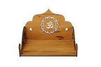 EXPRO Wooden Wall Mounted Pooja Mandir for Home & Office, Wooden Temple for Home Decor Hanging Pooja Stand for Idols | Height 15 | OM Design 1 | DIY (Do-It-Yourself)