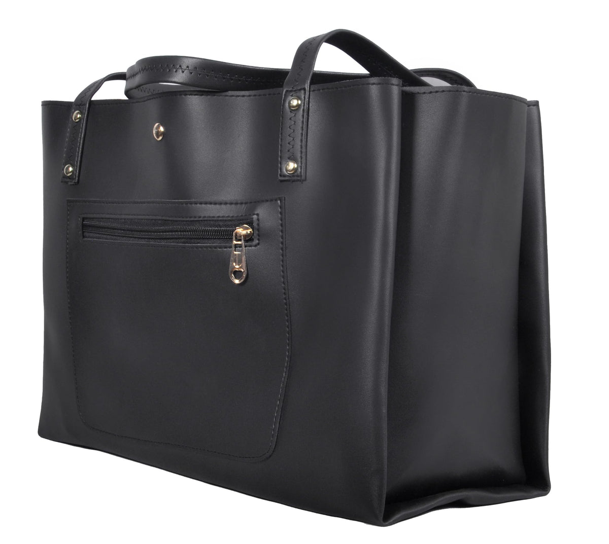 Zutiva tote bag for women office use - Professional Black Tote Bag for Work- Office School Large PU Leather Shoulder Handbag