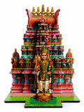 VENSUR Murugan MDF Standee with Temple Gopuram Combo | Pooja Decor