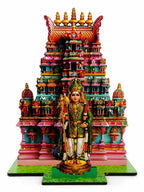 VENSUR Murugan MDF Standee with Temple Gopuram Combo | Pooja Decor