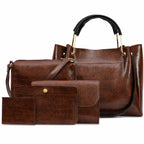 Women's Handbag Set Women's Vegan Leather Stylish Tote Bag Pack of 5