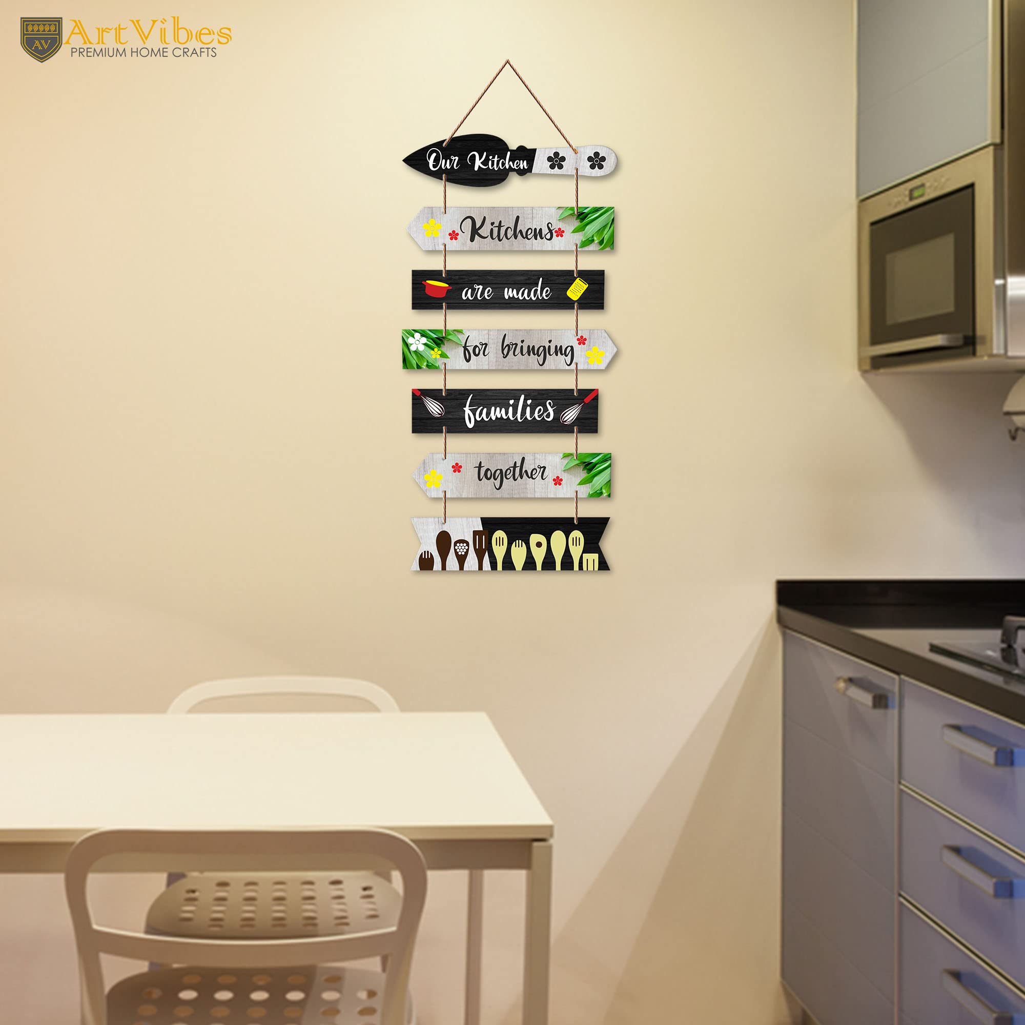 Artvibes Kitchens Are Made For Printed MDF Wooden Wall Art For Cafe | Kitchen | Restaurants | Quotes Decor Item | Kitchen Quotes Wall Hanging | Wall Illustrations | Artwork | Gift Items (WH_7006N)