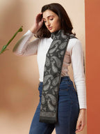 Ravaiyaa - Attitude is everything Women's Winter Warm Scarf Cashmere Reversible Wool Muffler Paisley Design (Grey Paisley)