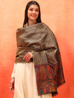 Pashmoda Women Silsila Zari Kaani Fine Wool Shawl (Size: 40x80in, 101x203cm) ZSS03