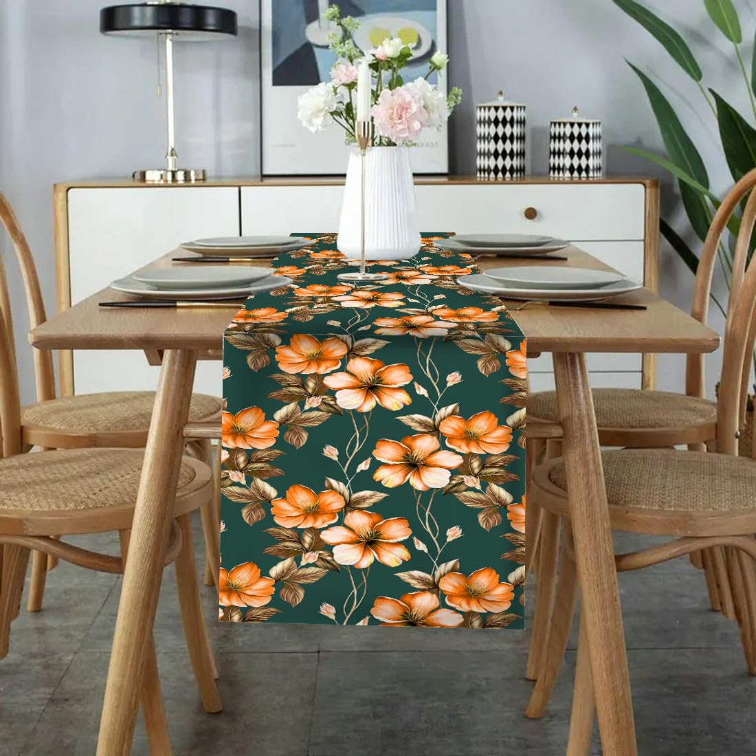Furnishya Table Runner for 6 Seater Dining Table - Modern Decorative & Washable Runner for Dining | 13 X 72 Kafalo