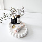 FAIRY BUCKET ™ Aesthetic Handmade Concrete Jewelry Tray Trinket Dish, Decorative Oval Vanity Key Tray for Women, Ring Holder Dish, Cute White Jewelry Plate Bowl Room Decor Aesthetic (Oval)