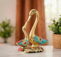 KridayKraft Love Birds Swanset Pair of Kissing Duck Metal Statue,Love for Romantic Gift to Boyfriend,Girlfriend,Decor Your Home,Office,Showcase,Animal Showpiece Figurines. (Stone)