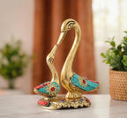 KridayKraft Love Birds Swanset Pair of Kissing Duck Metal Statue,Love for Romantic Gift to Boyfriend,Girlfriend,Decor Your Home,Office,Showcase,Animal Showpiece Figurines. (Stone)