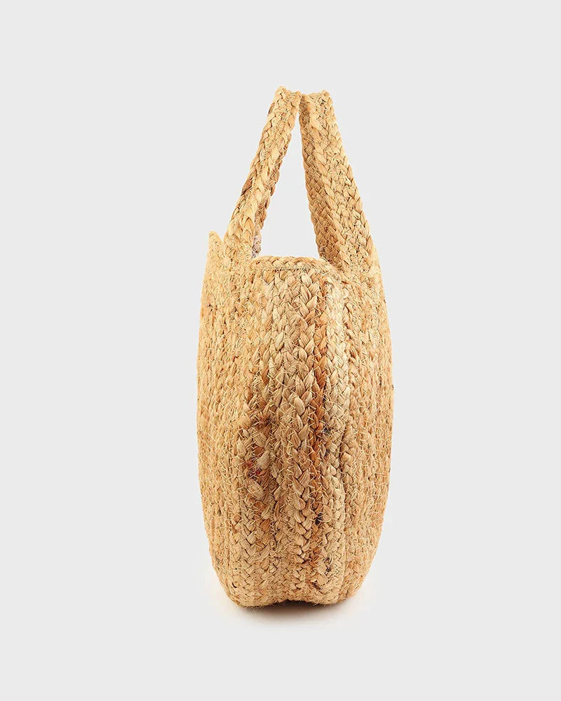Handmade Raffia Tote Bag for Shopping, Storage & Casual Use