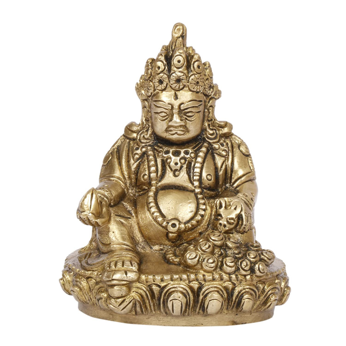 ARTVARKO™ Brass Lord of Treasure Wealth Maharaj Kuber Murti Statue for Tijori Locker Money Safe Kubera Idol for Maha Dosh Nivaran Prosperity Home Décor Height 9 cm