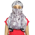 Switchon Rayon Mill Tie Dye Innovative Scarf For Female With Closer 4 Inch Hook And Loop Tape Size Adjustable (Gray)