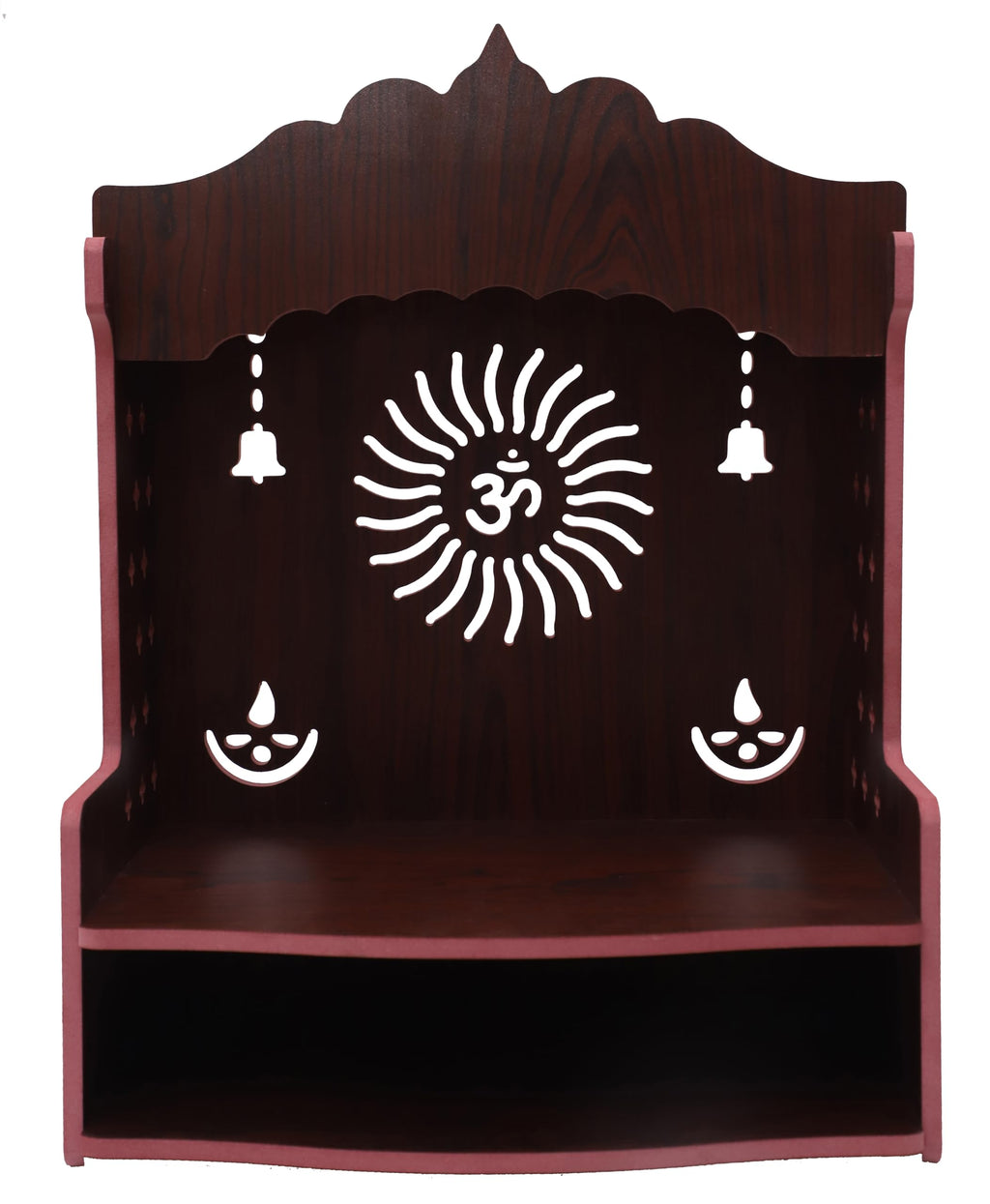 DIVOKAH® Beautiful MDF Wooden Temple/Home Temple/Pooja Mandir (8 MM Plywood Thickness) (BR OMBELL)