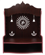 DIVOKAH® Beautiful MDF Wooden Temple/Home Temple/Pooja Mandir (8 MM Plywood Thickness) (BR OMBELL)