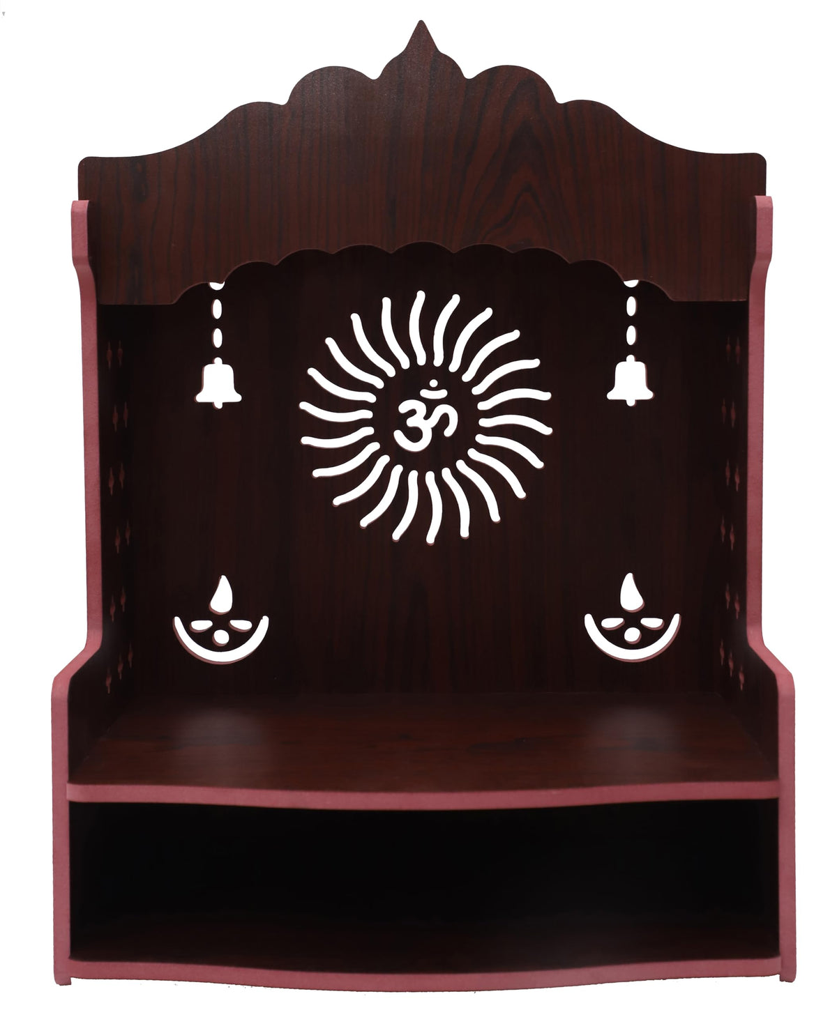 DIVOKAH® Beautiful MDF Wooden Temple/Home Temple/Pooja Mandir (8 MM Plywood Thickness) (BR OMBELL)
