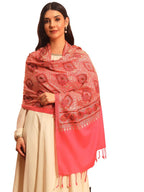 Pashmoda Women Ornate Harmony Fine Wool Nalki Embroidered Stole (Size : 28x80in, 71X203cm) EMST03