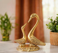 KridayKraft Love Birds Swanset Pair of Kissing Duck Metal Statue,Love for Romantic Gift to Boyfriend,Girlfriend,Decor Your Home,Office,Showcase,Animal Showpiece Figurines.