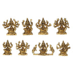 ARTVARKO Brass Ashtalakshmi Laxmi Set of 8 Pcs Ashta Lakshmi Luxmi for Home Office Décor Gift Small Size 3 Inch