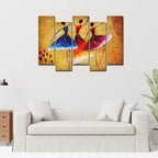 VIBECRAFTS Premium 5 Pieces Wall Painting of Three Women doing Spanish Dance For Home|Office|Living Room|Gift (PTVC5Pcs3_7503)