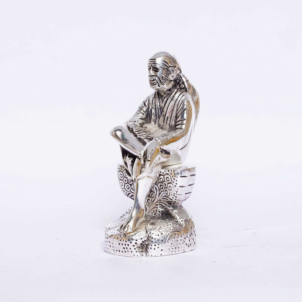 KridayKraft Sai Baba Metal Statue for Car Dashboard & Home,Office Decorative,Saibaba Murti Idol,Showpiece Figurines,Sai Nath Idol...