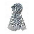 FAHABO Scarf Woman Lattice Print Mal Mal Cotton Scarves | Hijab Scarf | Headscarf | Neck Scarf | Stoles | Wraps (Grey)