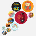 Artvibes Life Is A Journey Enjoy The Ride Decorative Round Shape MDF Wooden Wall Hanging | Quotes Decor Item | Traveller Quotes Wall Art | Wall Illustrations | Home Decor(WPS_112N), Set of 11