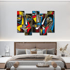 VIBECRAFTS Premium 5 Pieces Wall Painting of Abstract Faces For Home|Office|Living Room|Gift (PTVC5Pcs3_7502)