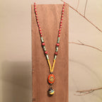 AAKRITI ART CREATIONS Carnival Colorburst Handcrafted Ethnic Necklace | Handmade Jewellery | Ethnic Matte Necklace for Women & Men | Gifts for Women