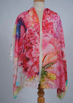 VIC Cotton Modal Digital Print Scarf for Women | Digital Print Designer Stole | Soft Lightweight Luxury Wrap | Premium Silk Modal Blend | 55 x 170 cm | VIC-SM-DP5517 (Floral soft light)