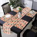 PRAKARTIK BY INDUARTS Dining Table Mats Set of 4 with 135 cm Runner - Christmas Tree Red Bow Theme,Digital Print, Washable, Indoor/Outdoor, Heat-Proof, Wipe & Clean (47X33 cm) Olive & Green Kafalo