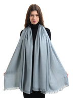 EH Viscose Pashmina Scarf For Women, Twill Weave, Thick, Solid Color Wraps, All Weather, Large, Warm, Very Soft Pashmina Feel Scarves (Grey), Female